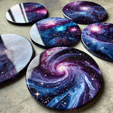 resin galaxy coasters