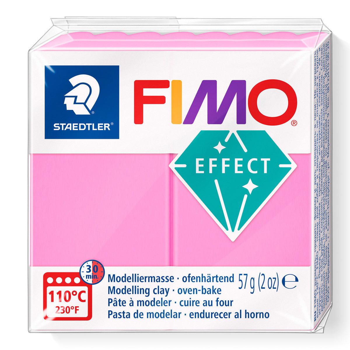 A package of Staedtler FIMO Effect Neon Fuschia oven-bake modelling clay, 57g (2 oz).