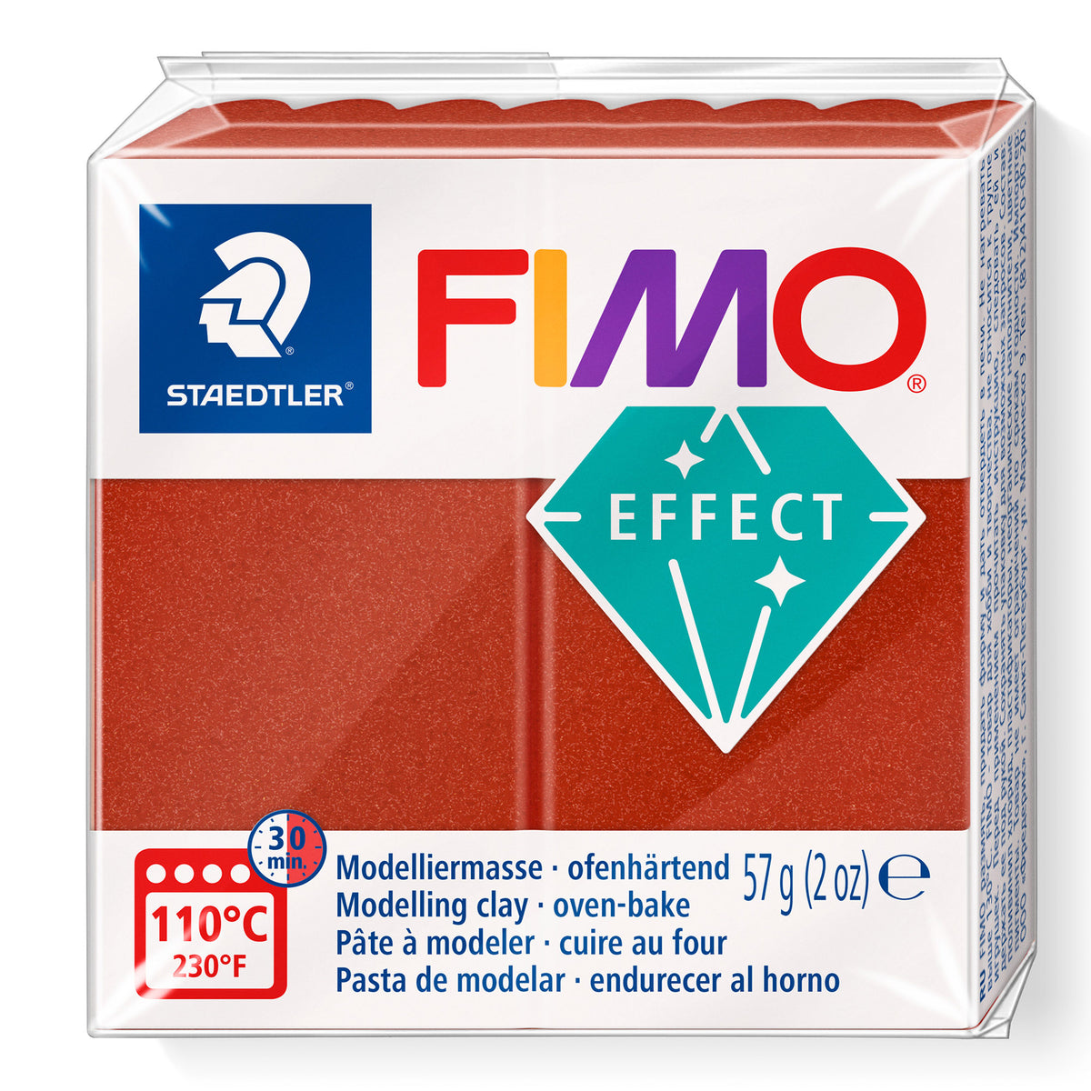 A package of Staedtler FIMO Effect Metallic Copper oven-bake modelling clay, 57g (2 oz).