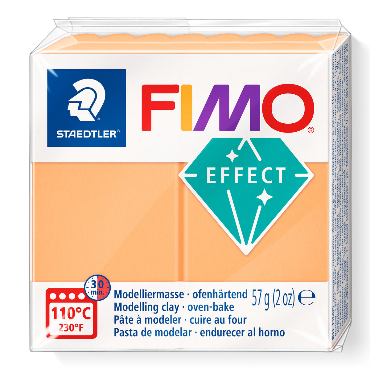 A package of Staedtler FIMO Effect Neon Orange oven-bake modelling clay, 57g (2 oz).