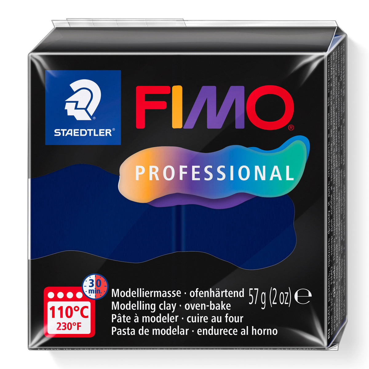 A package of Navy Blue Coloured FIMO Professional oven-bake modelling clay by Staedtler, 57g (2 oz).