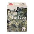 Packaging of Jacquard Jewel Tones Tie Dye Kit with camouflage pattern and product information.