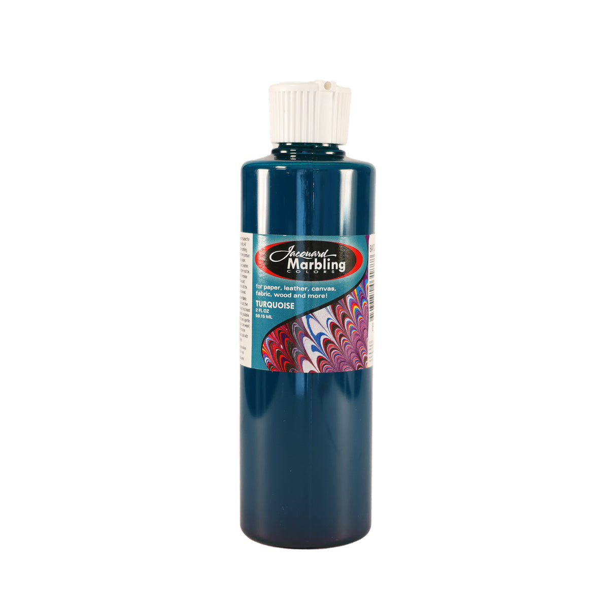 A bottle of Jacquard Marbling Floating Paint White Turquoise