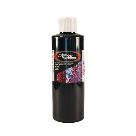 A bottle of Jacquard Marbling Floating Paint black
