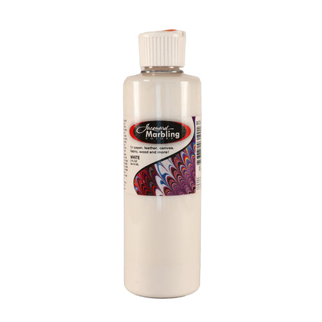 A bottle of Jacquard Marbling Floating Paint White