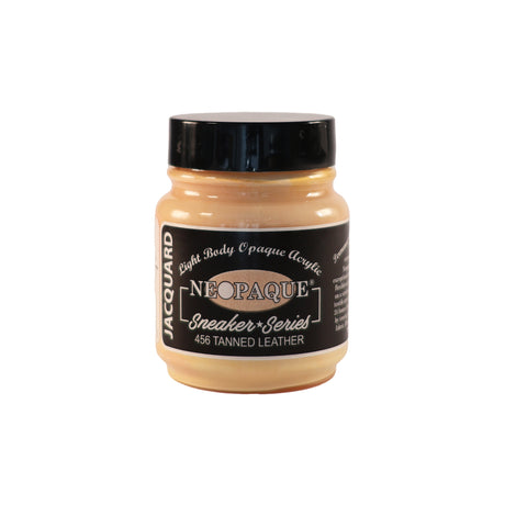 A jar of Jacquard Neo Opaque Fabric Paint Tanned Leather.