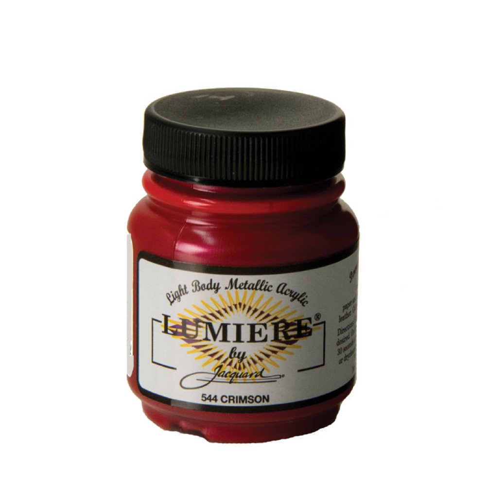Jacquard Lumiere Metallic Pearlescent Acrylic Paints for Fabric Crimson