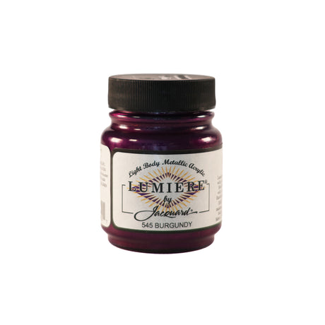 Jacquard Lumiere Metallic Pearlescent Acrylic Paints for Fabric Burgundy.