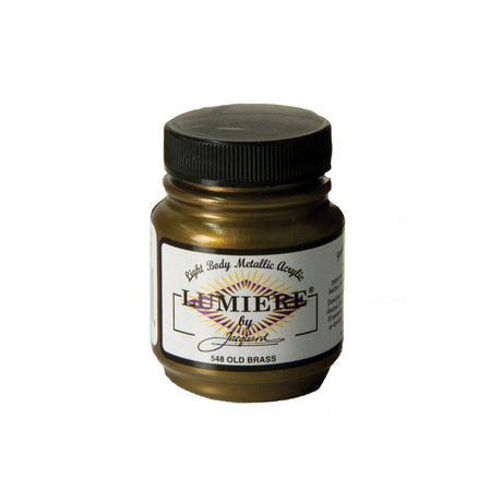 Jacquard Lumiere Metallic Pearlescent Acrylic Paints for Fabric Old Brass.
