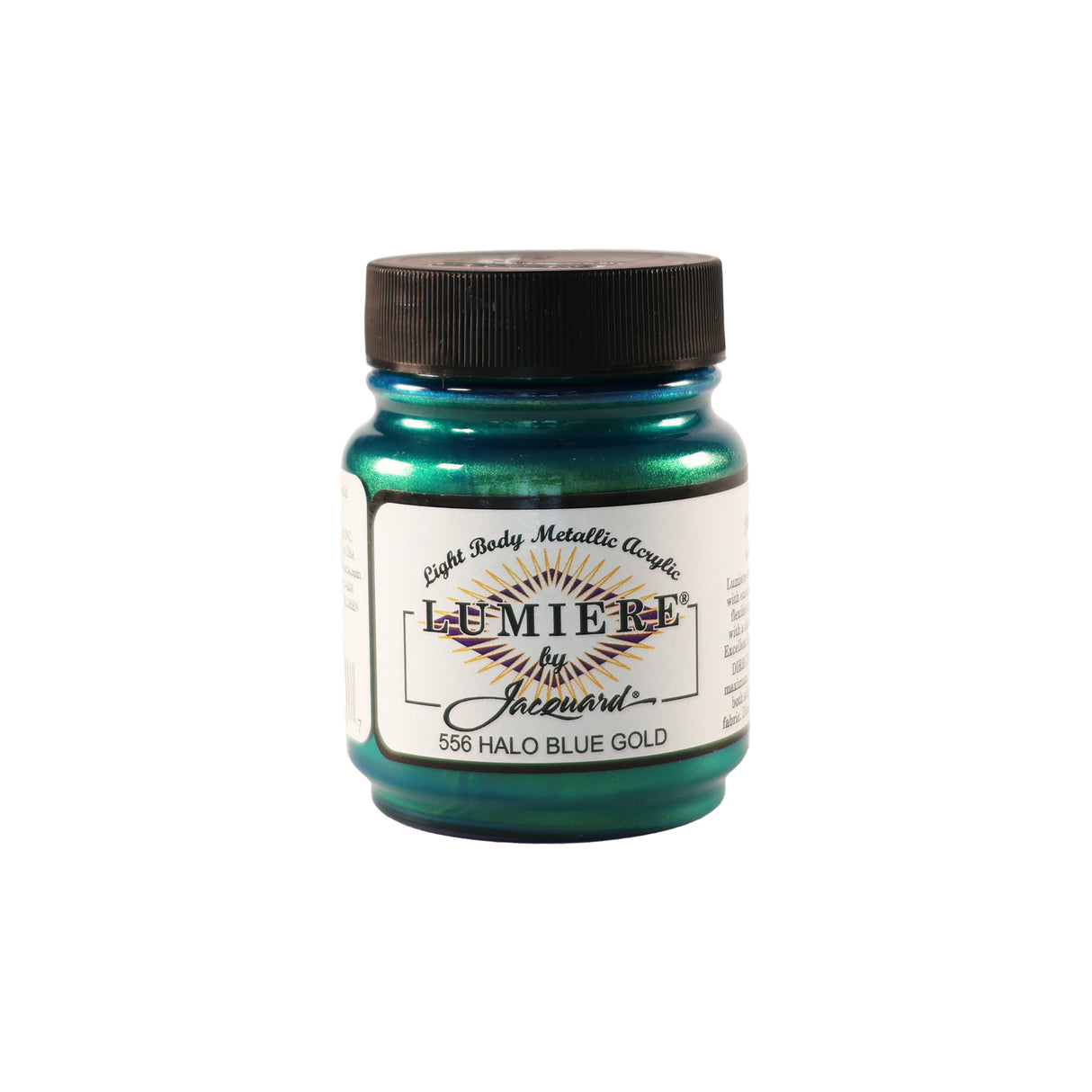 Jacquard Lumiere Metallic Pearlescent Acrylic Paints for Fabric Halo Blue Gold.