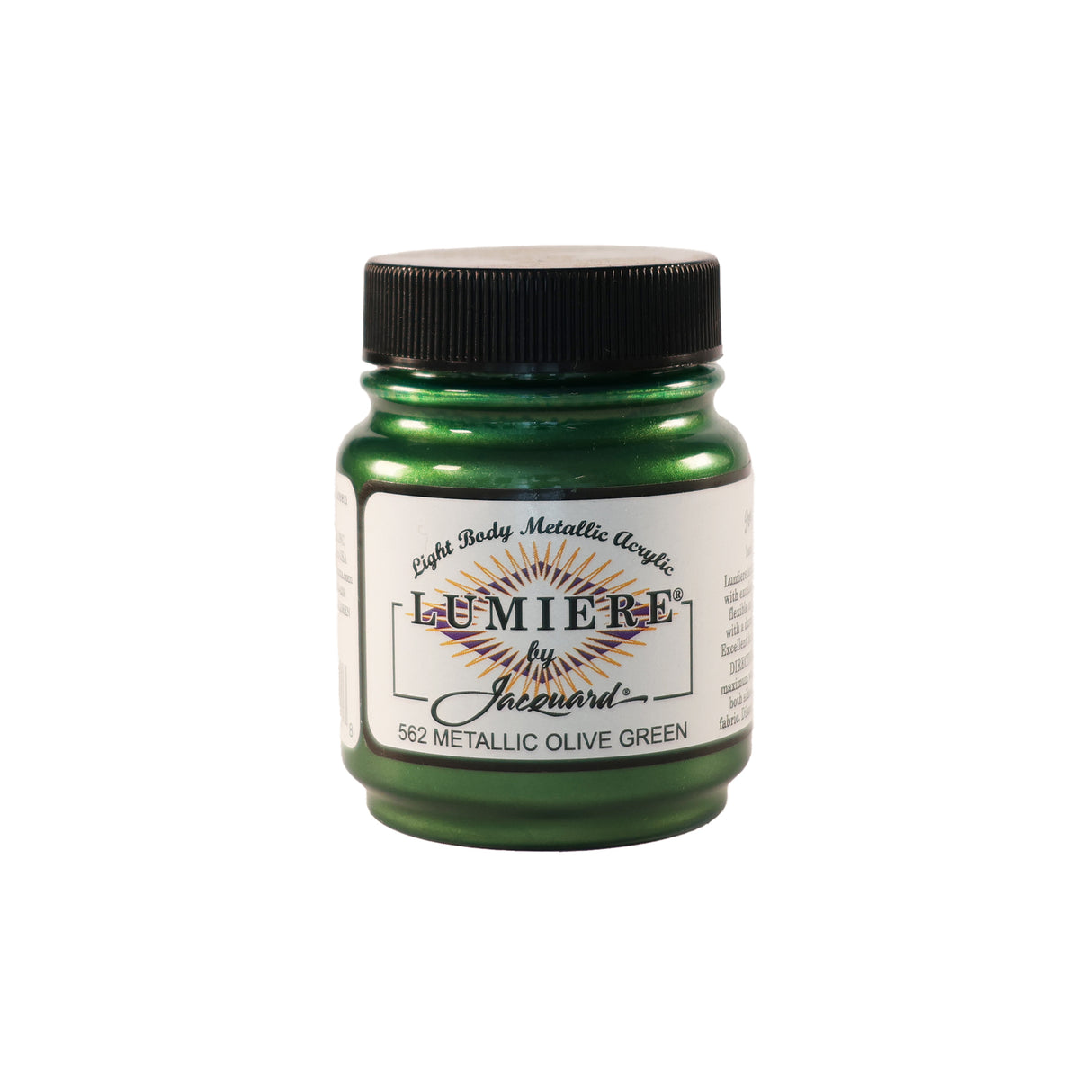 Jacquard Lumiere Metallic Pearlescent Acrylic Paints for Fabric Metallic Olive Green.