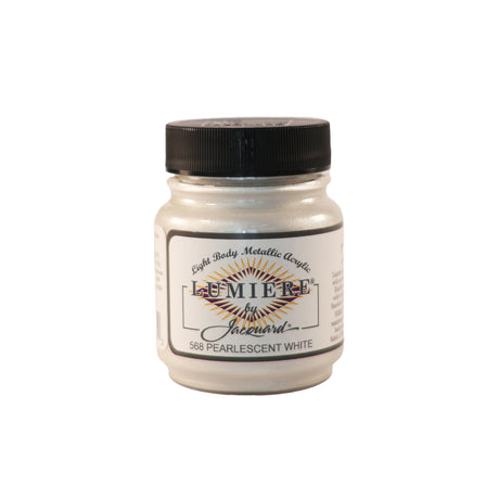 Jacquard Lumiere Metallic Pearlescent Acrylic Paints for Fabric Pearlescent White.