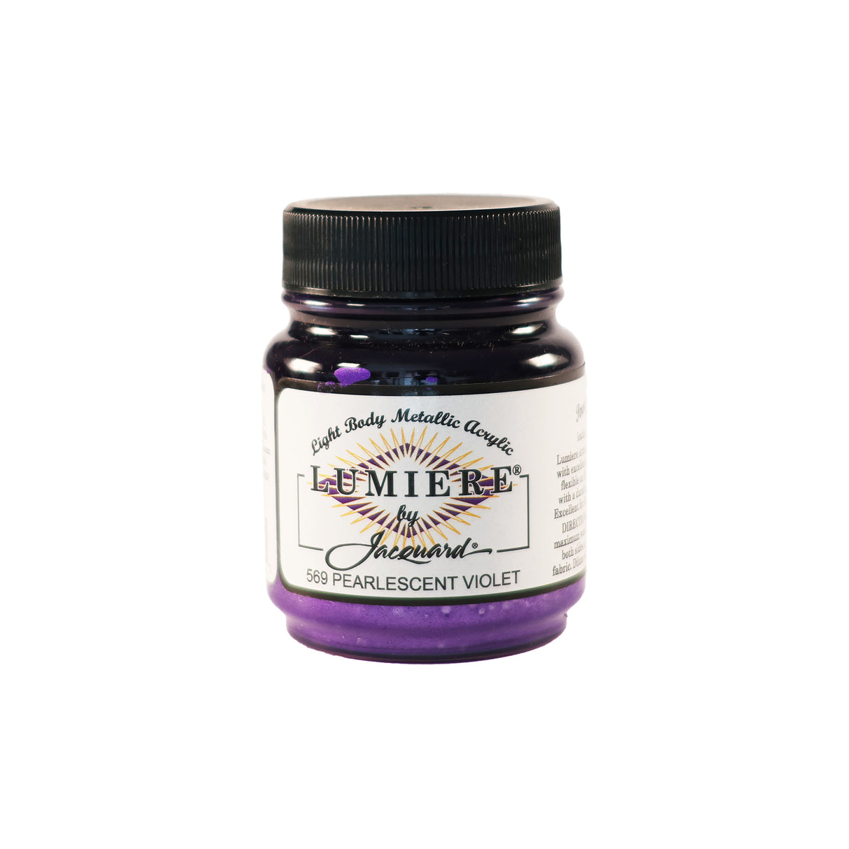 Jacquard Lumiere Metallic Pearlescent Acrylic Paints for Fabric Pearlescent Violet.