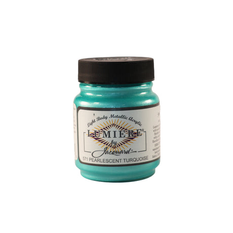 Jacquard Lumiere Metallic Pearlescent Acrylic Paints for Fabric Pearlescent Turquoise.