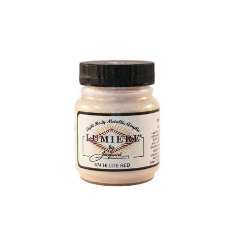 Jacquard Lumiere Metallic Pearlescent Acrylic Paints for Fabric Hi-Lite Red