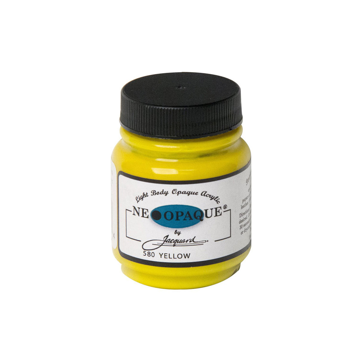 A jar of Jacquard Neo Opaque Fabric Paint Yellow.