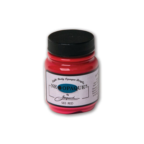 A jar of Jacquard Neo Opaque Fabric Paint Red.