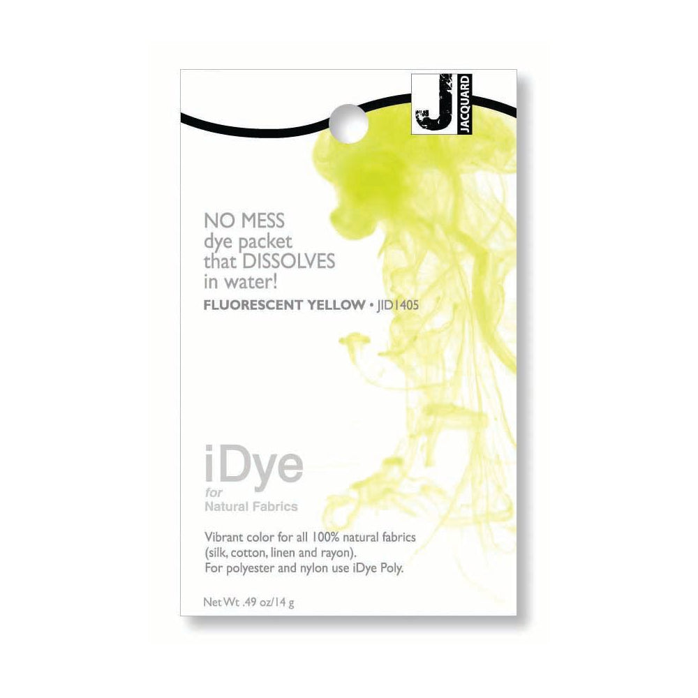 Jacquard iDye Natural Fabric Dye packet Fluorescent Yellow JID1405