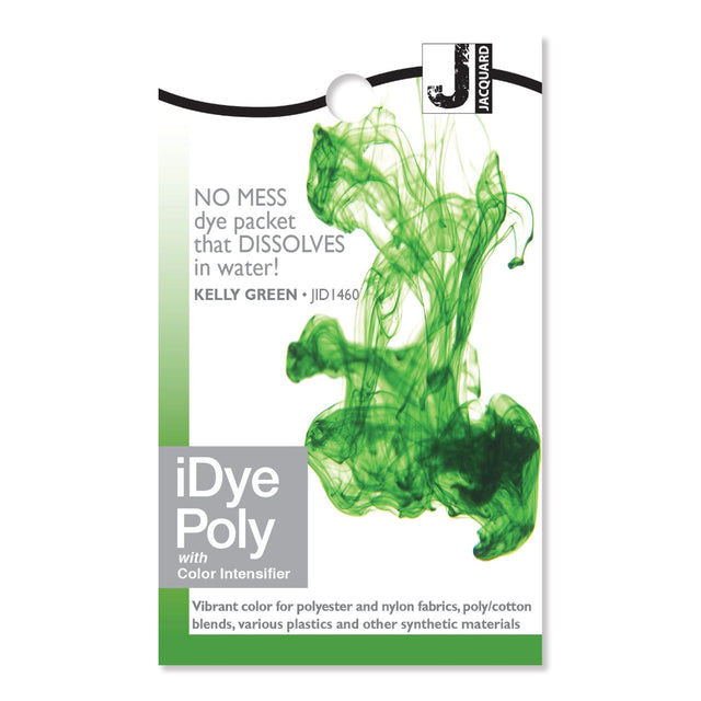Jacquard iDye Poly Fabric Dye with Colour Intensifier for Synthetic fabrics - Kelly Green JID1460