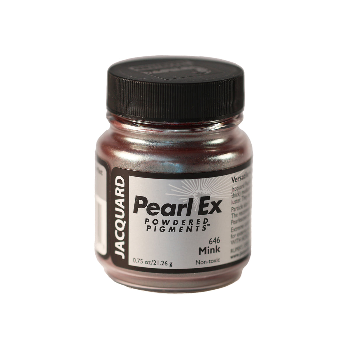 A small container of Jacquard Pearl Ex Powdered Pigments in Mink 646.