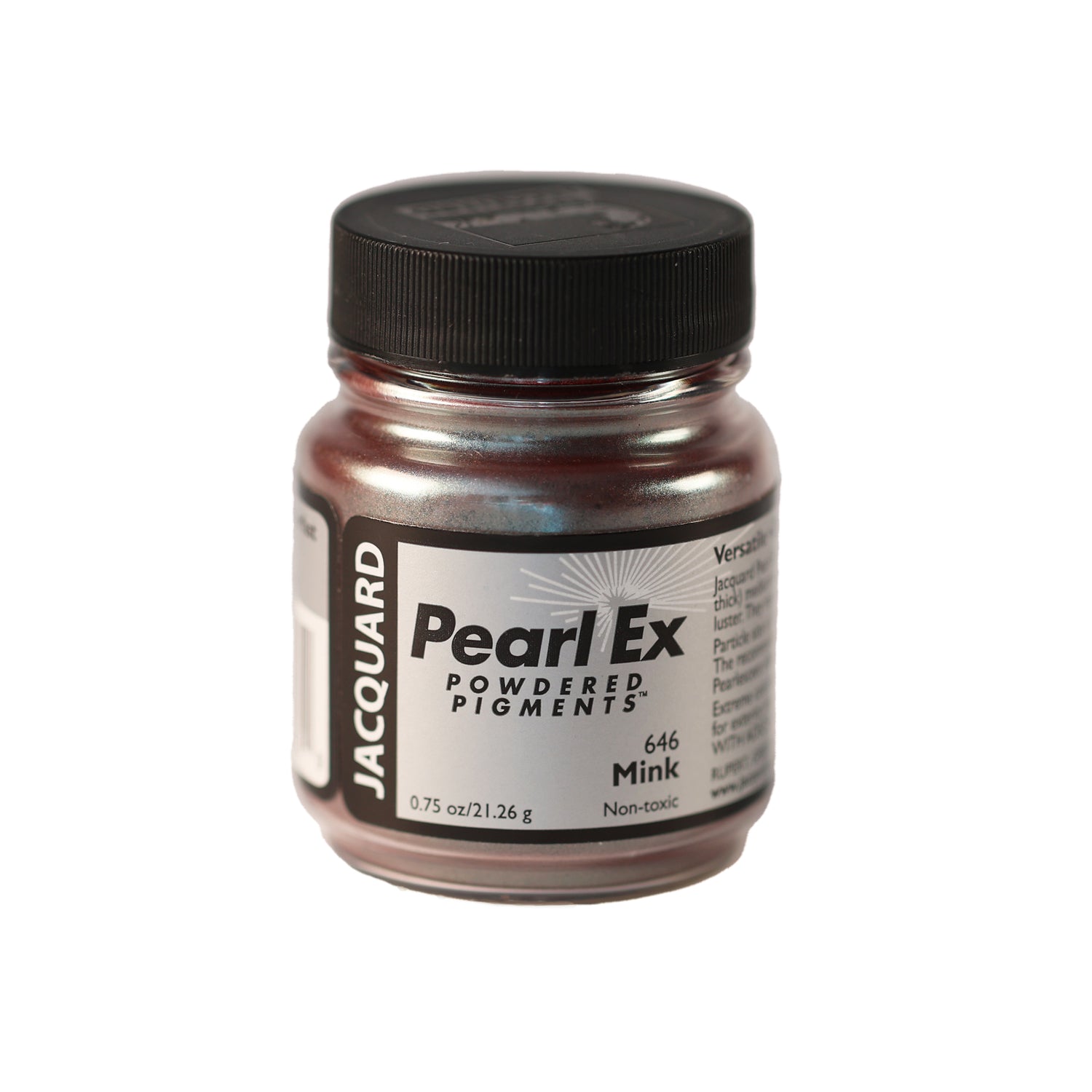 A small container of Jacquard Pearl Ex Powdered Pigments in Mink 646.