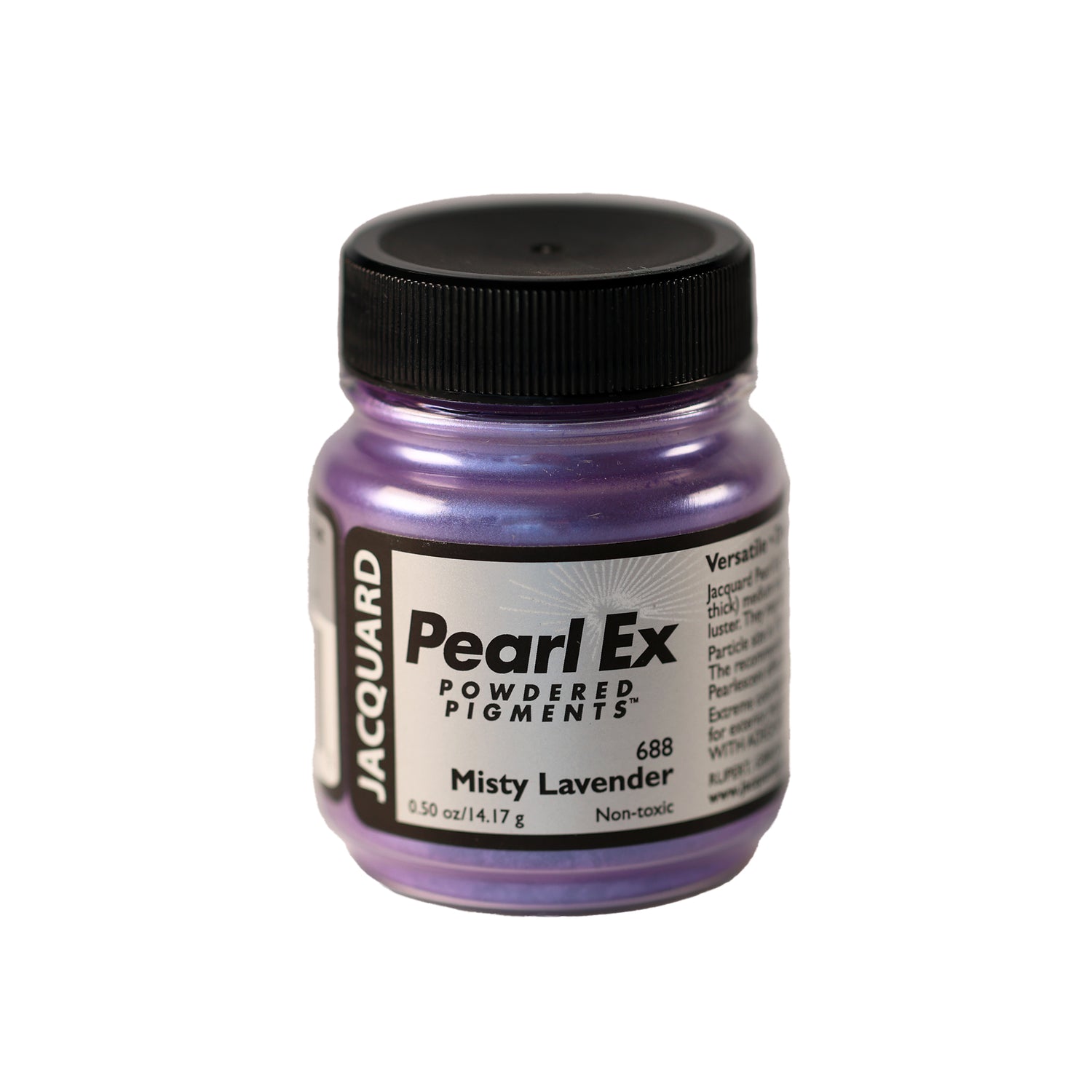 A small container of Jacquard Pearl Ex Powdered Pigments in Misty Lavender 688.