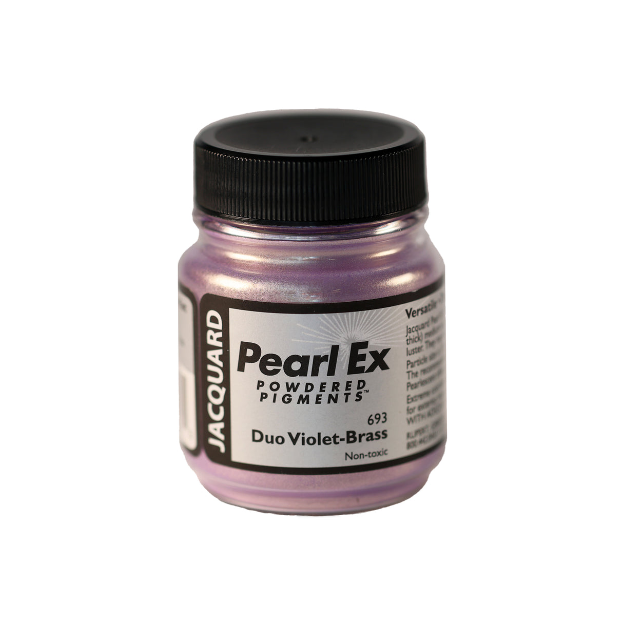 A small container of Jacquard Pearl Ex Powdered Pigments in Due Violet-Brass 693