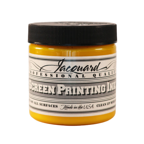 Jar of Jacquard Screen Printing Ink Yellow colour.