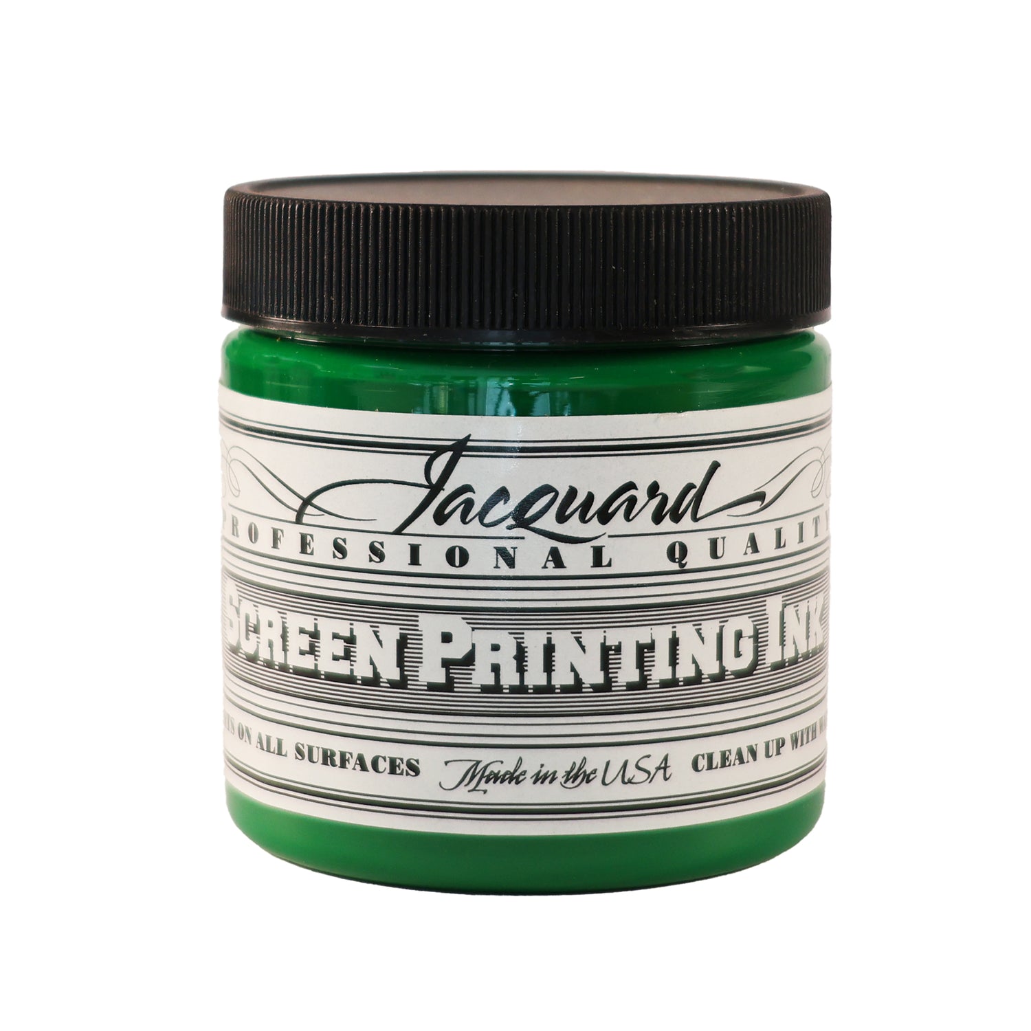 Jar of Jacquard Screen Printing Ink Yellow-Green colour.