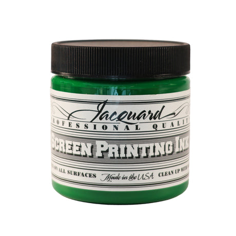 Jar of Jacquard Screen Printing Ink Yellow-Green colour.
