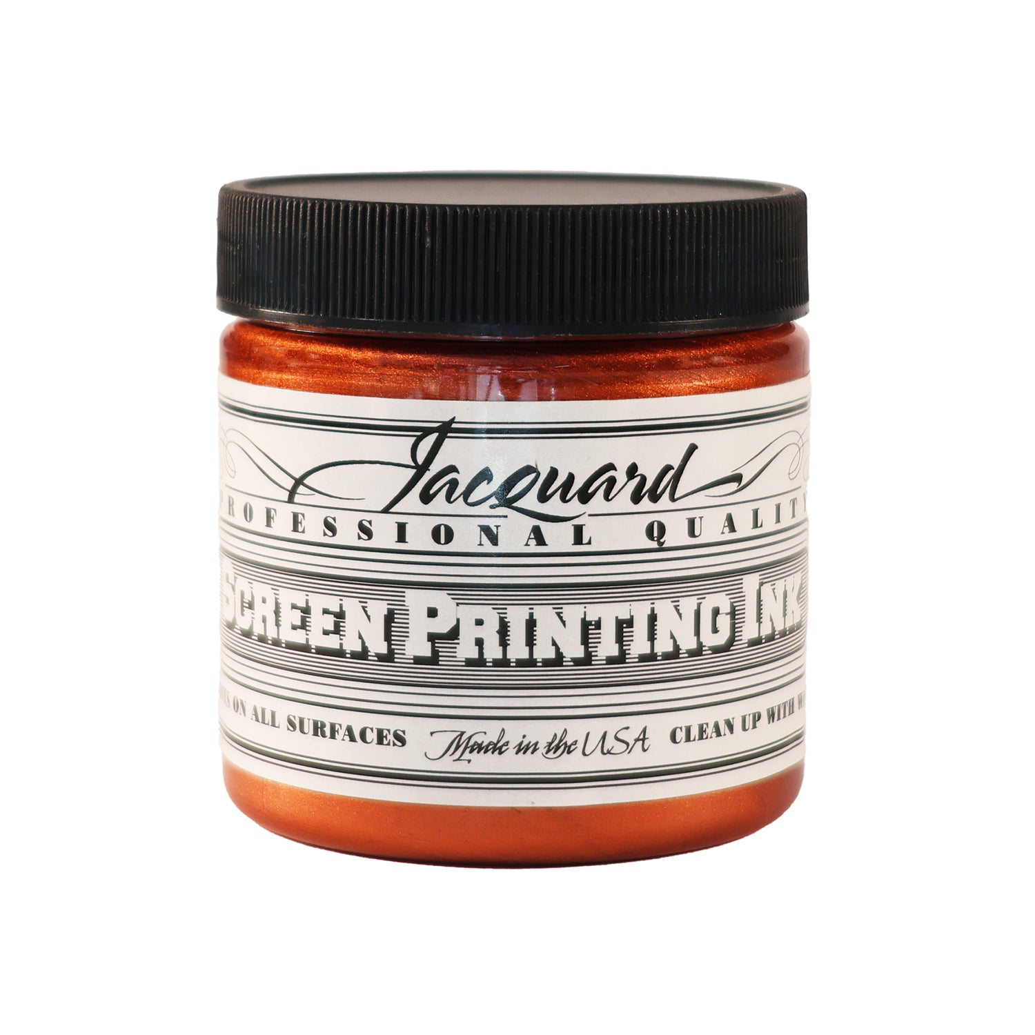 Jar of Jacquard Screen Printing Ink Copper colour.