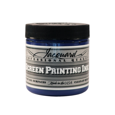 Jar of Jacquard Screen Printing Ink Opaque Navy colour.