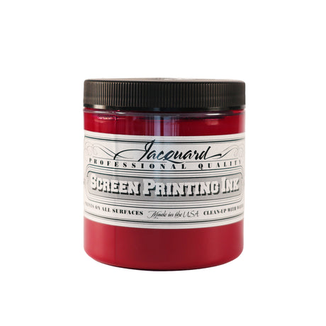 A jar of Jacquard Professional Water Based Screen Printing Ink in Magenta.