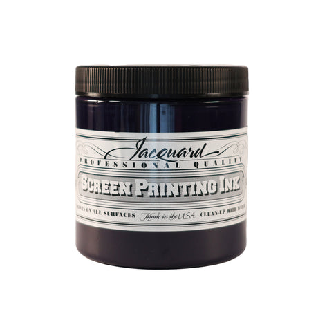 A jar of Jacquard Professional Water Based Screen Printing Ink in Violet.