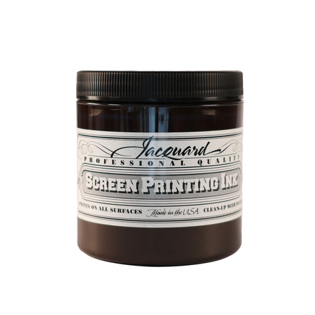 A jar of Jacquard Professional Water Based Screen Printing Ink in Brown.