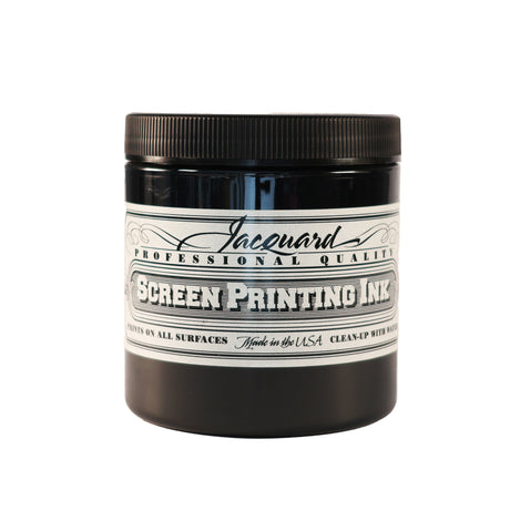 A jar of Jacquard Professional Water Based Screen Printing Ink in Black.