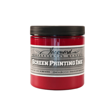 A jar of Jacquard Professional Water Based Screen Printing Ink in Process Magenta.