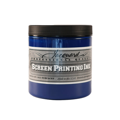 A jar of Jacquard Professional Water Based Screen Printing Ink in Process Cyan.