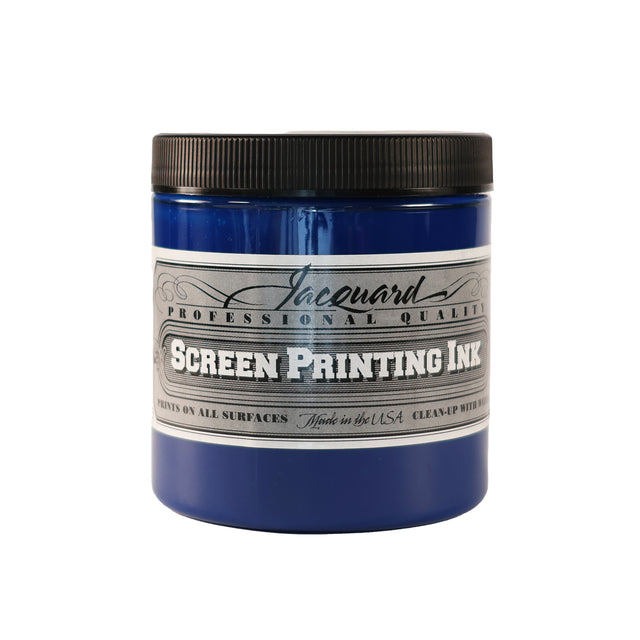 A jar of Jacquard Professional Water Based Screen Printing Ink in Process Cyan.
