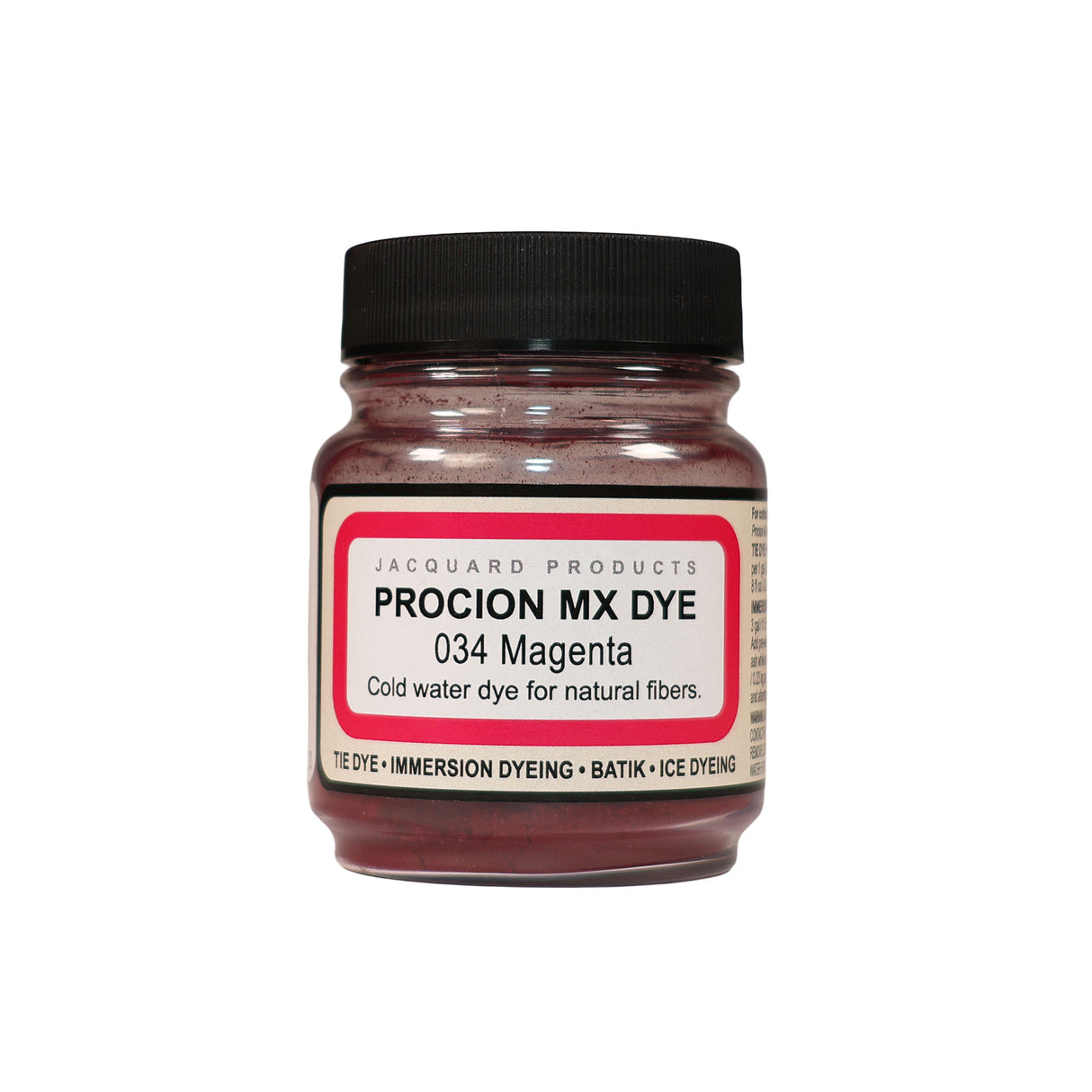 Procion MX Dye jar on a white background