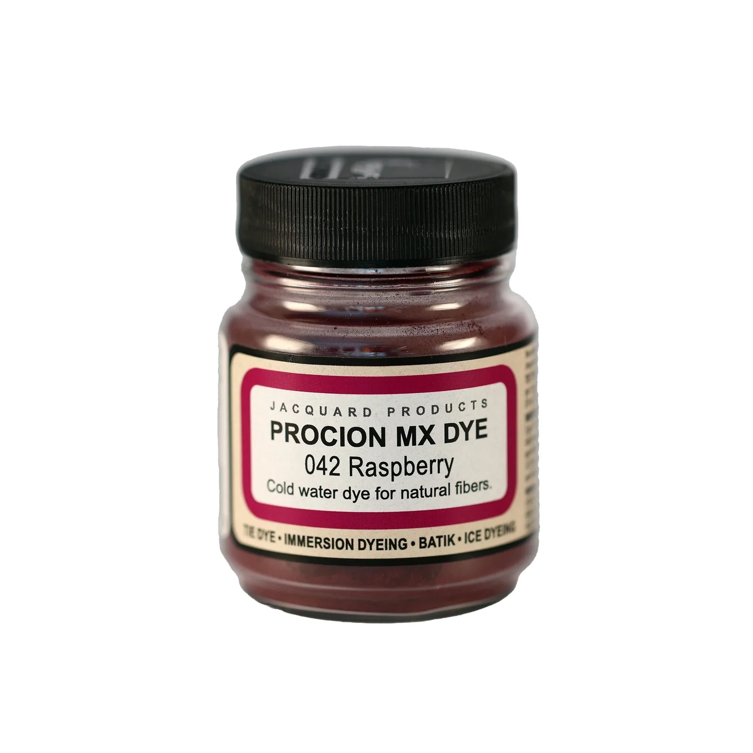 Jacquard Procion MX fabric dye jar in 042 Raspberry.