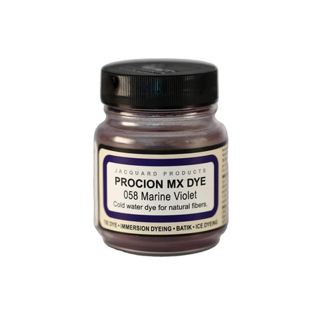 Jacquard Procion MX fabric dye jar in 058 Marine Violet.