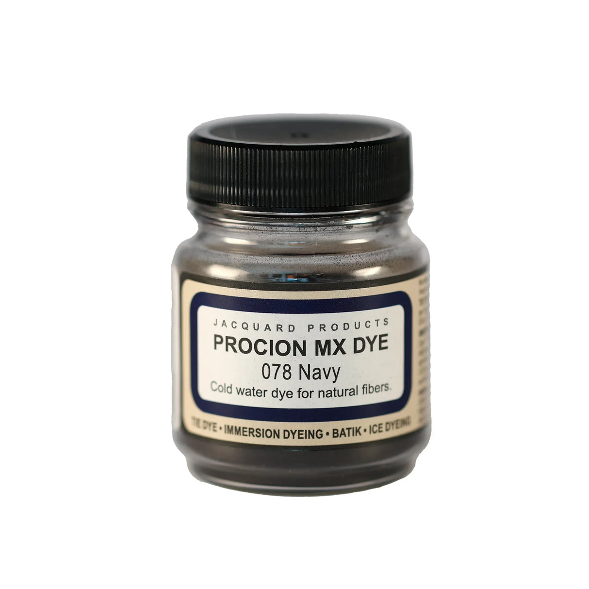 Jacquard Procion MX fabric dye jar in 078 Navy.