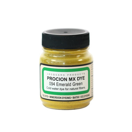 Jacquard Procion MX fabric dye jar in 094 Emerald Green.