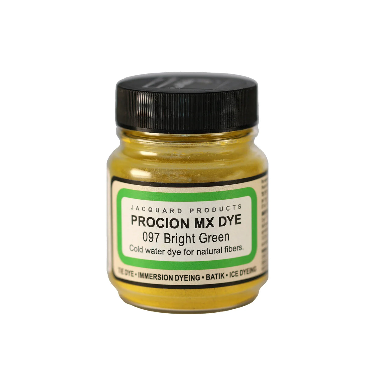 Jacquard Procion MX fabric dye jar in 097 Bright Green.