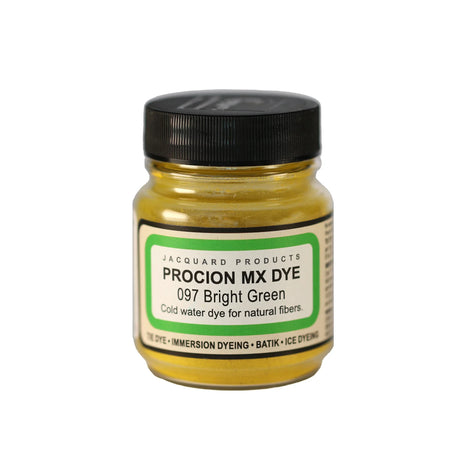 Jacquard Procion MX fabric dye jar in 097 Bright Green.