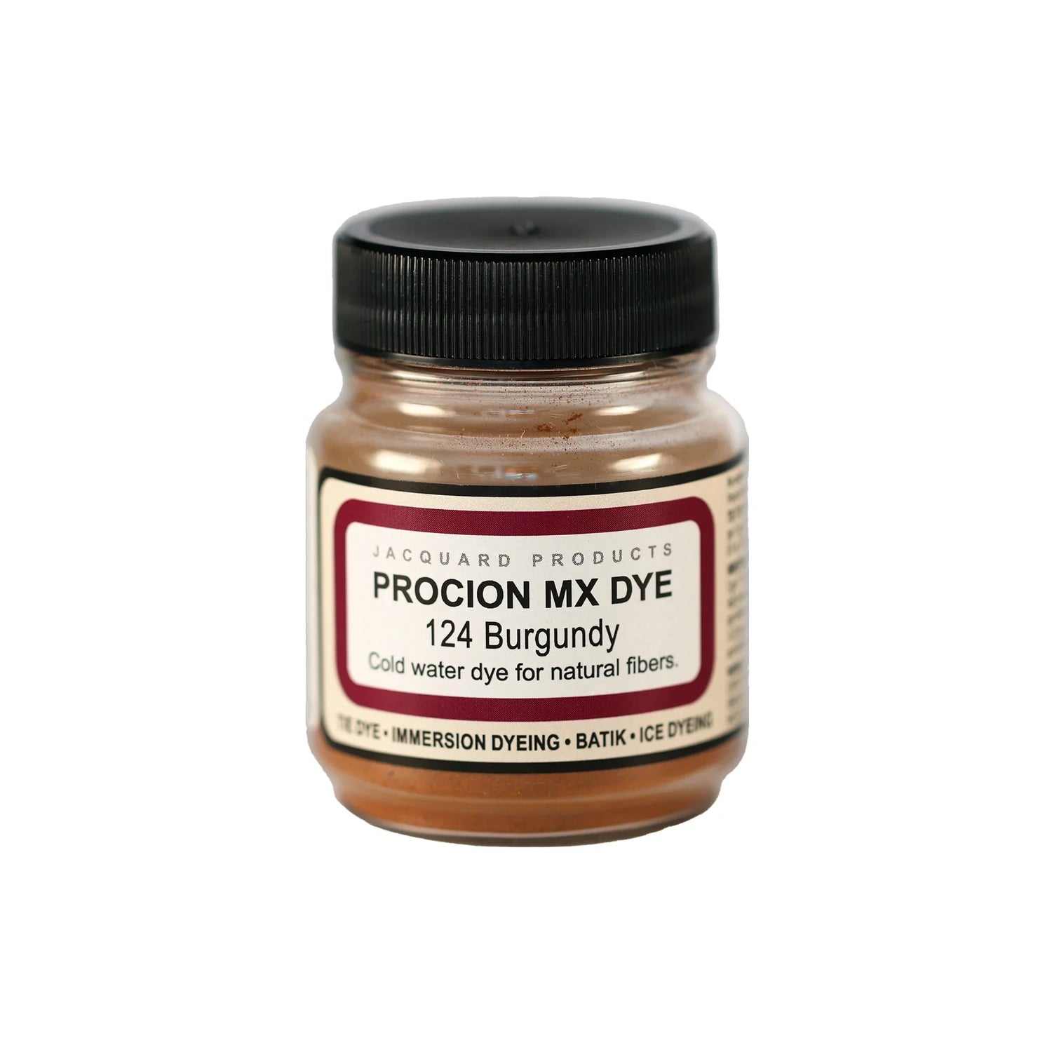 Jacquard Procion MX fabric dye jar in 124 Burgundy