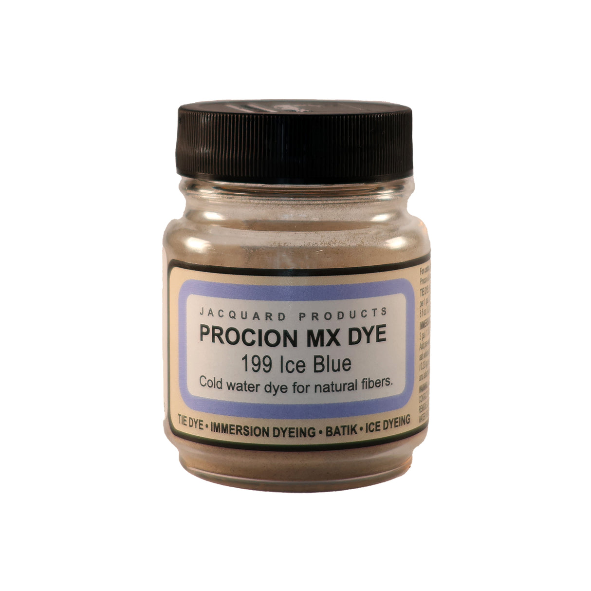 Jacquard Procion MX fabric dye jar in Ice Blue.