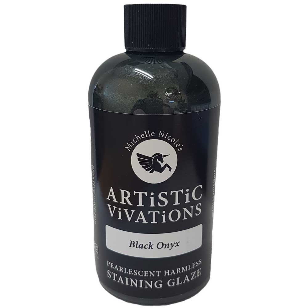 Bottle of Artistic Vivations Staining Glaze Black Colour