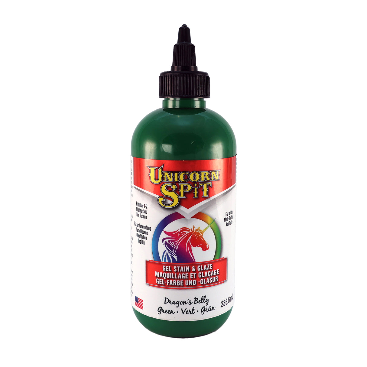 A bottle of Unicorn SPiT High Pigment Art Paint in Green.